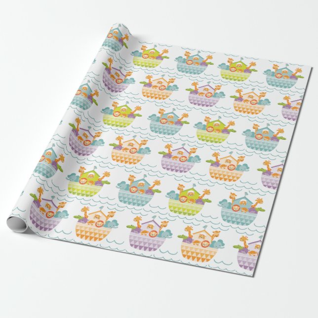 Cadeau Papier d'enveloppement d'arche pour bébé mignon (Déroulé)