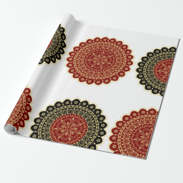 Cadeau Papier d'enveloppement d'art Mandala (Déroulé)