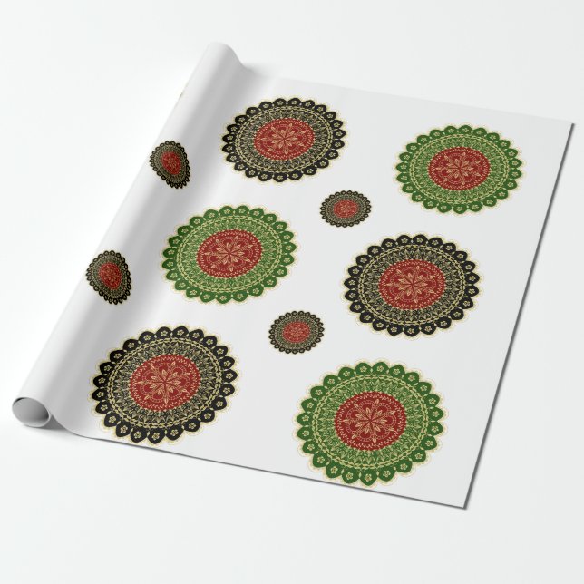Cadeau Papier d'enveloppement d'art Mandala (Déroulé)