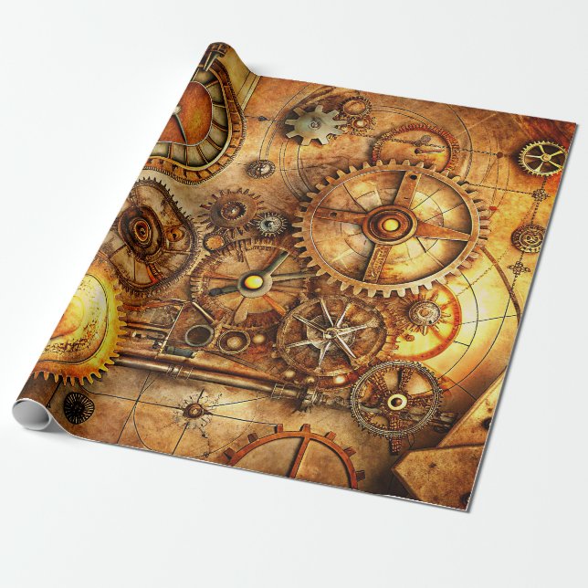 Cadeau Papier d'enveloppement d'art Steampunk (Déroulé)