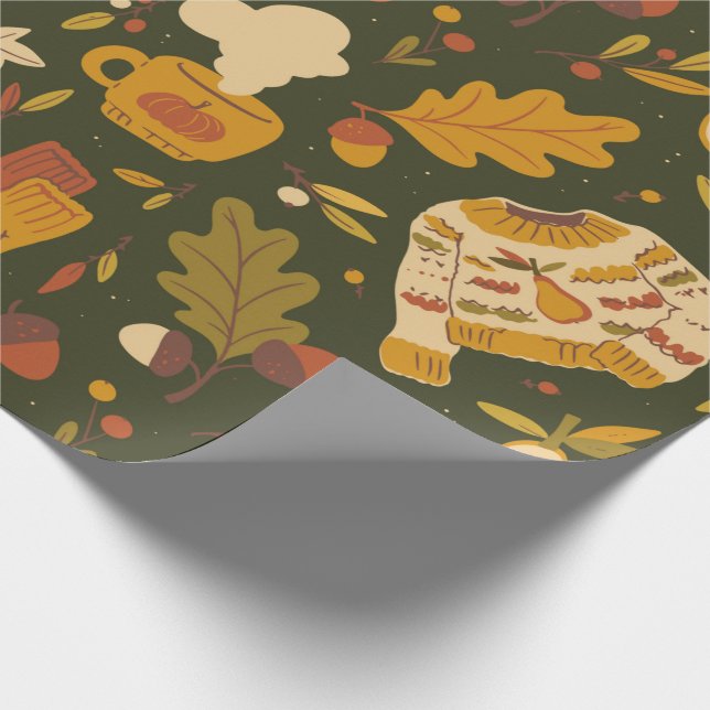 Cadeau Papier d'enveloppement d'automne confortable (Coin)