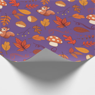 Cadeau Papier d'enveloppement d'automne : Écureuil et Feu