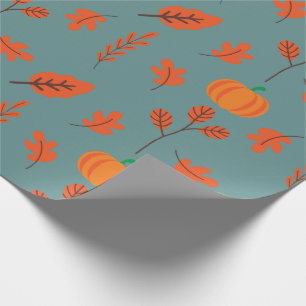 Cadeau Papier d'enveloppement d'automne : Feuille et Citr
