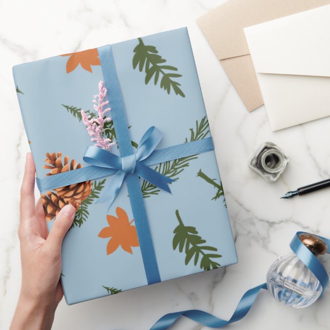 Cadeau Papier d'enveloppement d'automne transparent avec  (Cadeaux)