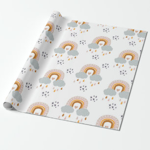 Cadeau Papier d'enveloppement de Baby shower arc-en-ciel