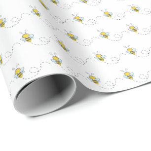 Cadeau Papier d'enveloppement de Baby shower d'abeille