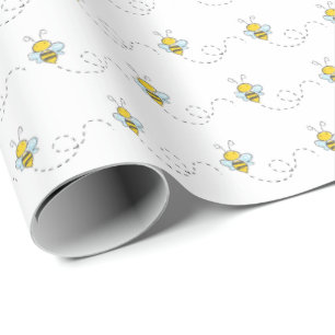 Cadeau Papier d'enveloppement de Baby shower d'abeille