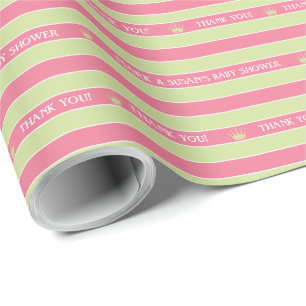 Cadeau Papier d'enveloppement de Baby shower de rayures r