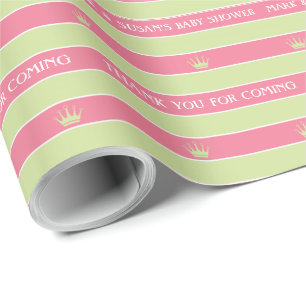 Cadeau Papier d'enveloppement de Baby shower de rayures r