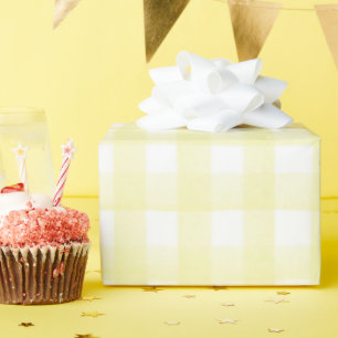 Cadeau Papier d'enveloppement de baby shower En vichy jau