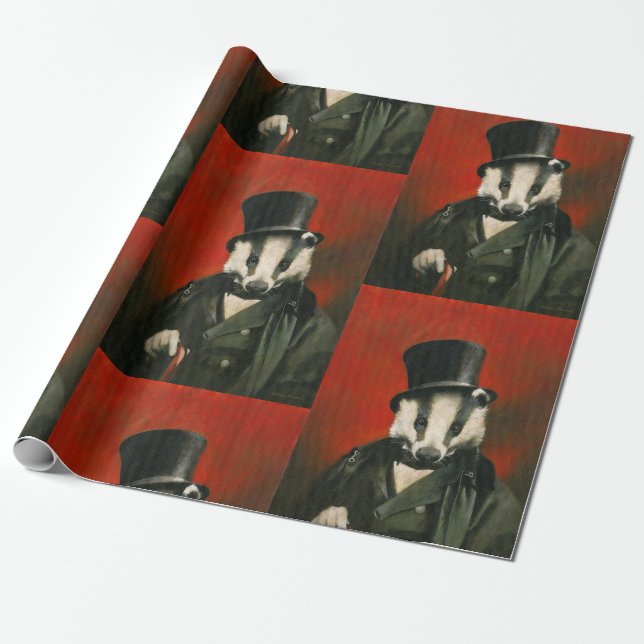 Cadeau Papier d'enveloppement de Badger victorien (Déroulé)
