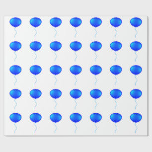 Cadeau Papier d'enveloppement de ballons bleus
