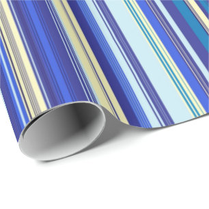 Cadeau Papier d'enveloppement de bandes bleues