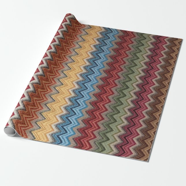Cadeau Papier d'enveloppement de bargello pixelé géant (Déroulé)