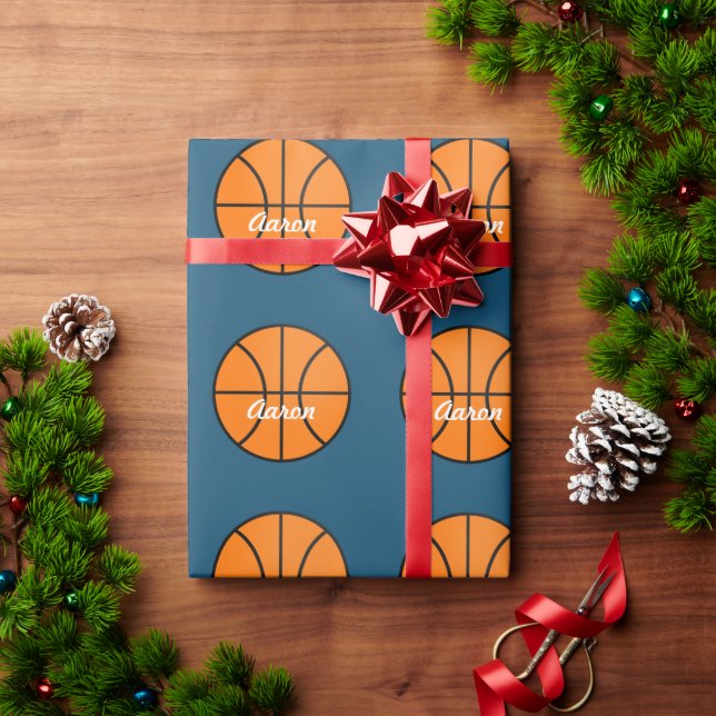 Cadeau Papier d'enveloppement de basket-ball sportif pers (Cadeau de vacances)