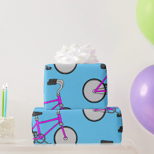 Cadeau Papier d'enveloppement de bicyclette rose
