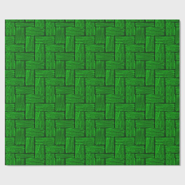 Cadeau Papier d'enveloppement de billes de lin vert brill (Plat)