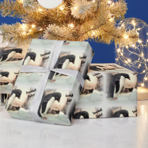 Cadeau Papier d'enveloppement de boule de neige Penguin