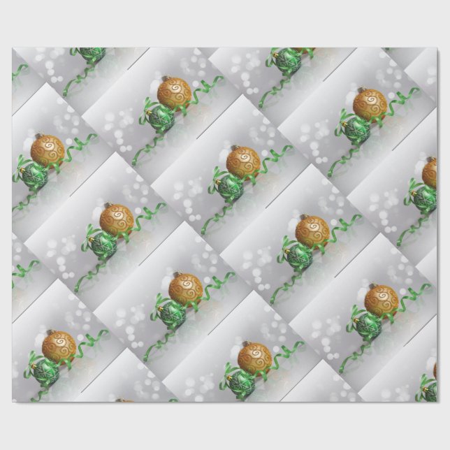 Cadeau Papier d'enveloppement de boules de Noël (Plat)