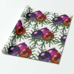 Cadeau Papier d'enveloppement de boules de Noël