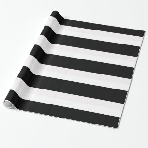 Cadeau Papier d'enveloppement de cadeaux rayé noir et bl