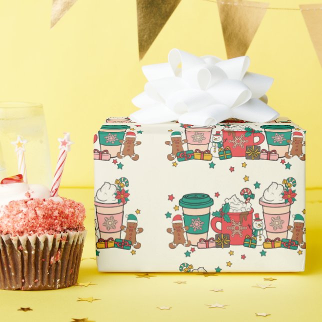 Cadeau Papier d'enveloppement de café de vacances (Fête d'anniversaire)