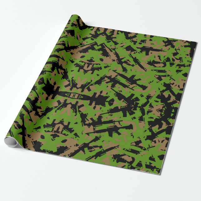 Cadeau Papier d'enveloppement de camouflage AR-15 (Déroulé)