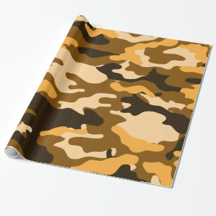 Cadeau Papier d'enveloppement de camouflage Tan et Camo B