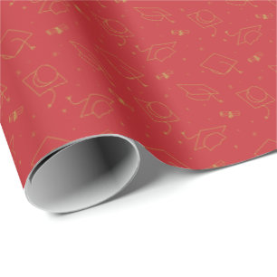 Cadeau Papier d'enveloppement de capuchon rouge et or