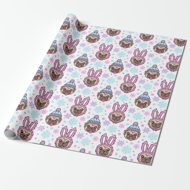Cadeau Papier d'enveloppement de Carlins de Noël (Déroulé)