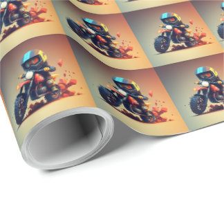 Cadeau Papier d'enveloppement de cartons motocross