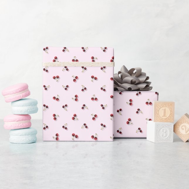 Cadeau Papier d'enveloppement de cerises (Baby Shower)