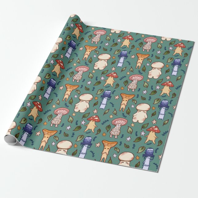 Cadeau Papier d'enveloppement de champignons adorable (Déroulé)