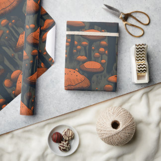 Cadeau Papier d'enveloppement de champignons Baby shower 