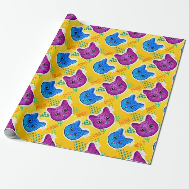 Cadeau Papier d'enveloppement de chats adorables (Déroulé)