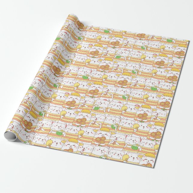 Cadeau Papier d'enveloppement de chats adorables (Déroulé)