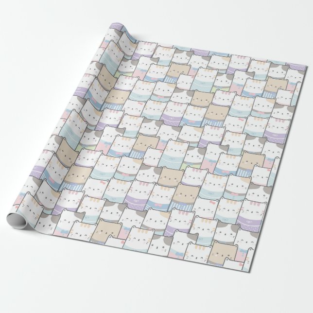 Cadeau Papier d'enveloppement de chats adorables (Déroulé)