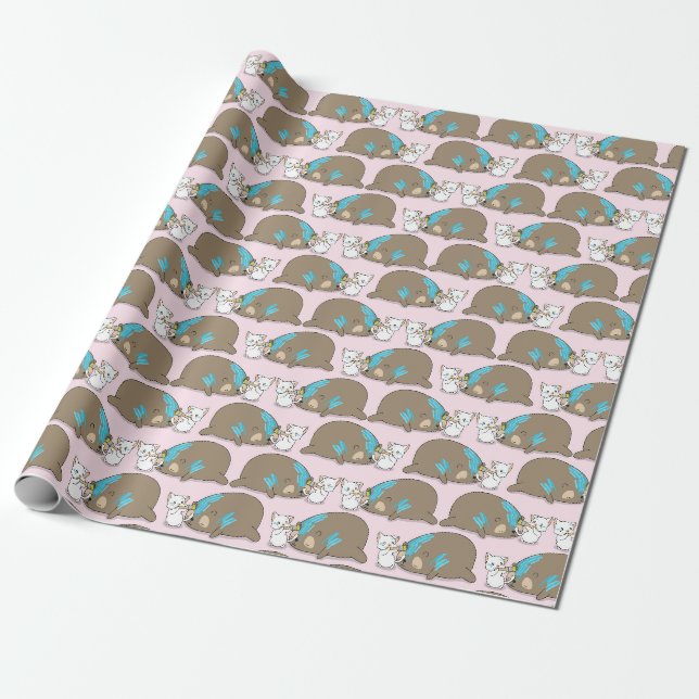 Cadeau Papier d'enveloppement de chats adorables (Déroulé)