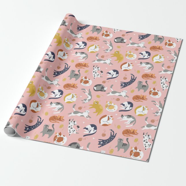 Cadeau Papier d'enveloppement de chats adorables (Déroulé)