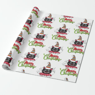 Cadeau Papier d'enveloppement de chats de Noël