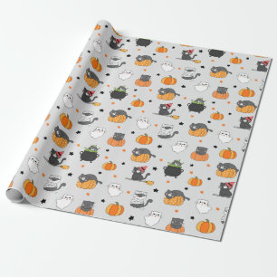 Cadeau Papier d'enveloppement de chats d'Halloween