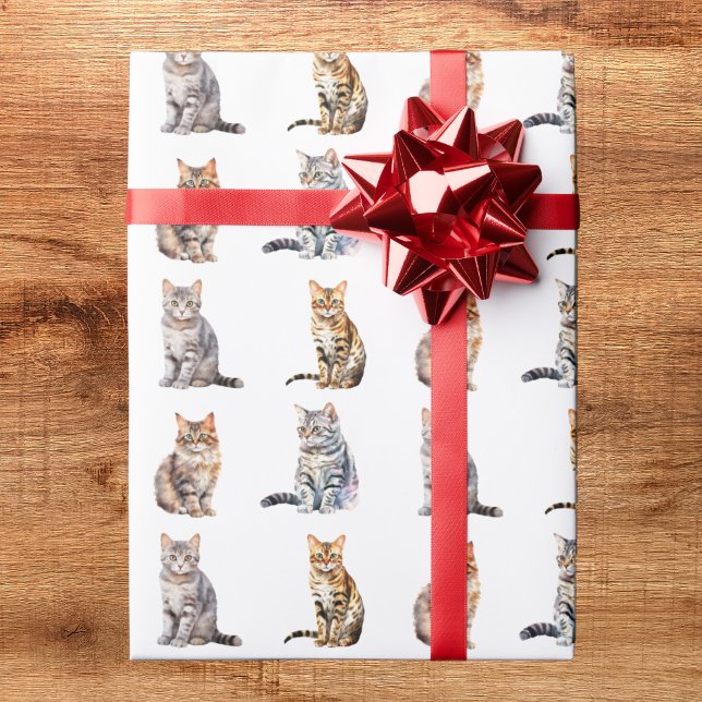 Cadeau Papier d'enveloppement de chats mignon (Créateur téléchargé)