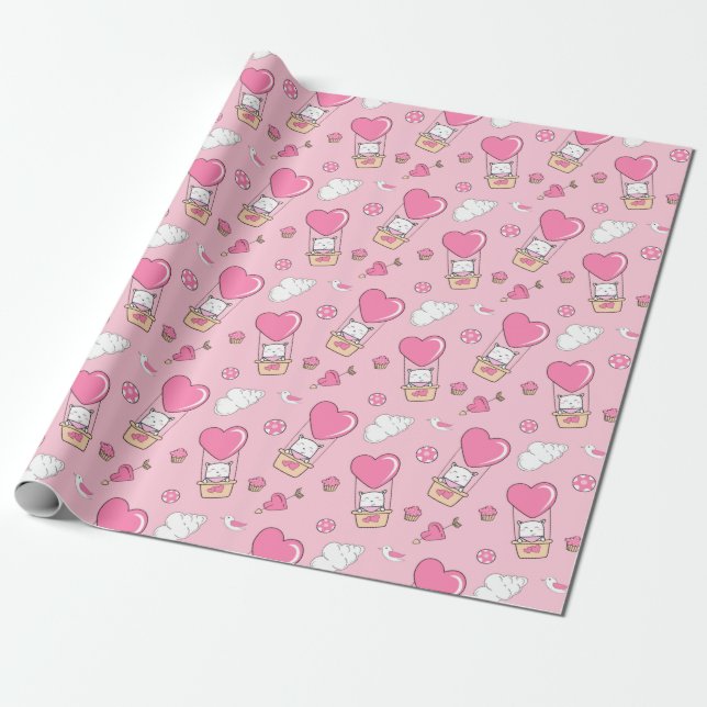 Cadeau Papier d'enveloppement de chats mignons (Déroulé)