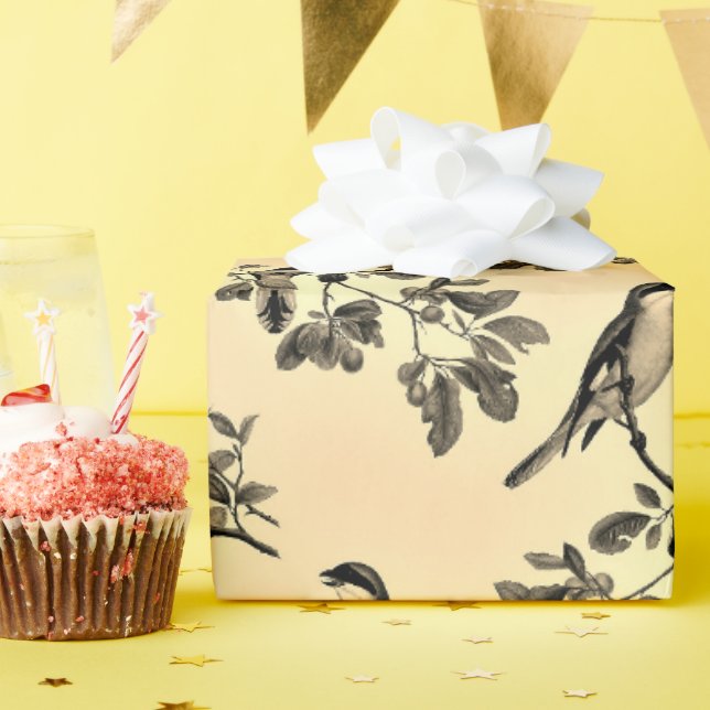 Cadeau Papier d'enveloppement de chaudière jaune avec gri (Fête d'anniversaire)