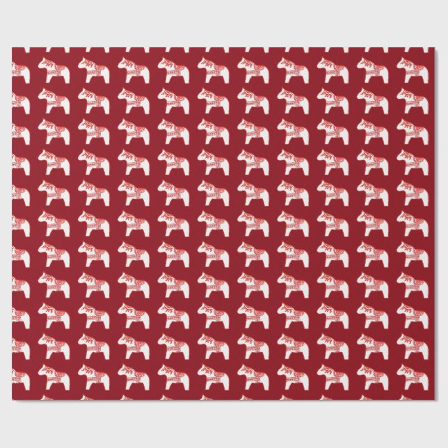 Cadeau Papier d'enveloppement de Cheval Rouge et Blanc Wi (Plat)