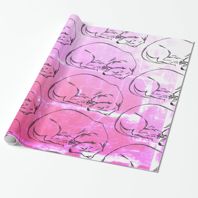 Cadeau Papier d'enveloppement de chien Dachshund, (Déroulé)