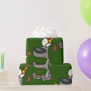 Cadeau Papier d'enveloppement de chien d'anniversaire