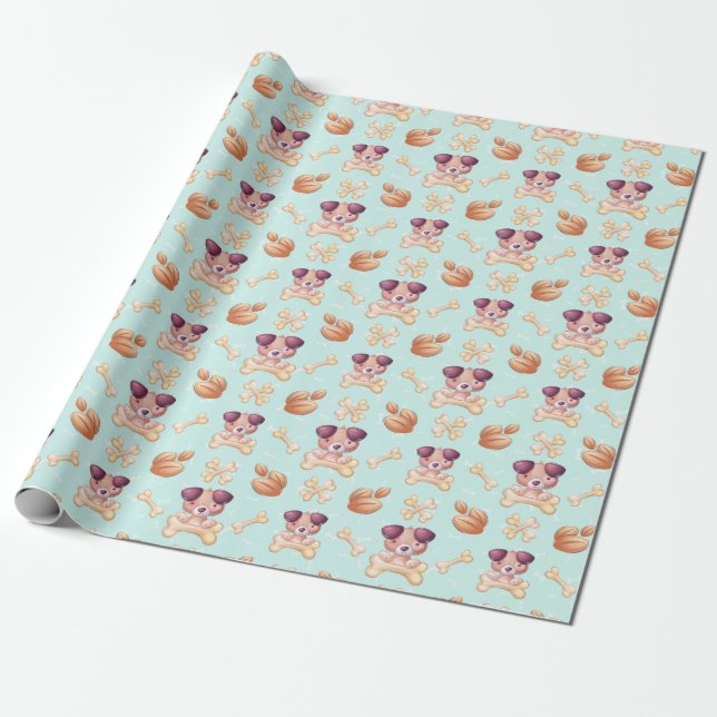 Cadeau Papier d'enveloppement de chiens mignons (Déroulé)