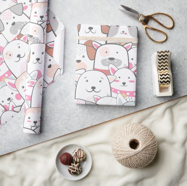 Cadeau Papier d'enveloppement de chiens mignons (Artisanat)