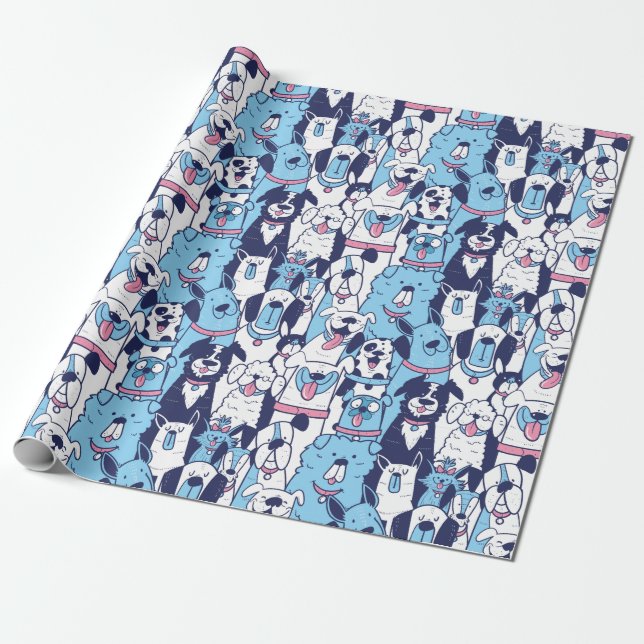 Cadeau Papier d'enveloppement de chiens mignons (Déroulé)